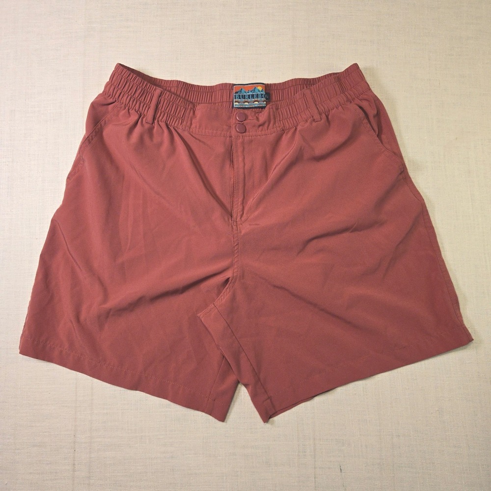 Burlebo Shorts XL Men Clay Red Snap EC Hiking Fishing Outdoor Activewear Stretch